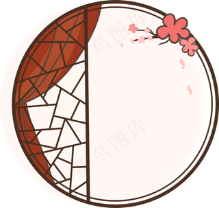 梅花矢量手绘中国风边框免费下载