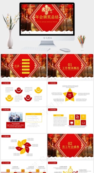 总结
红色中国风营销PPT模板预览图