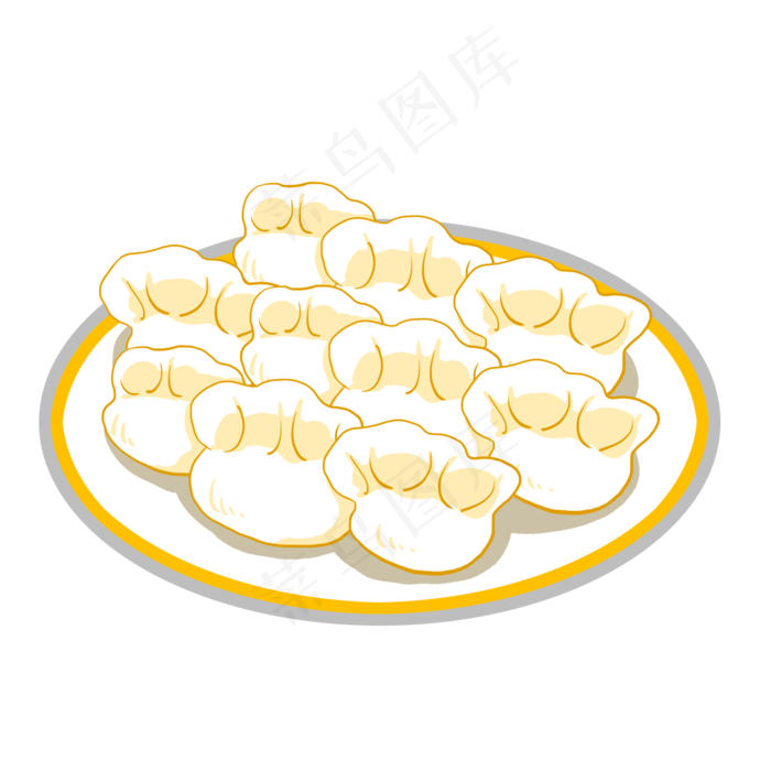 卡通白色饺子画布(2000X2000(DPI:300))psd模版下载
