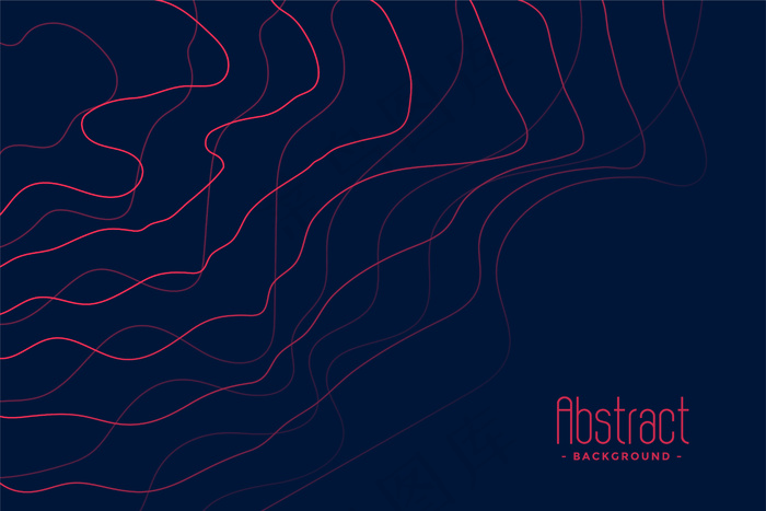 深蓝色背景和抽象的粉红色线条
