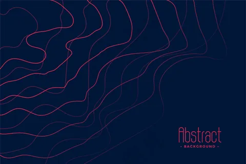 深蓝色背景和抽象的粉红色线条