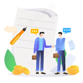 签约合作矢量图