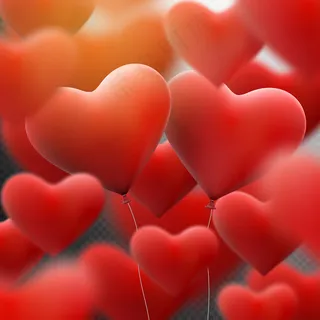 红心气球飞串。