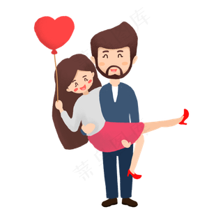 七夕情侣约会卡通