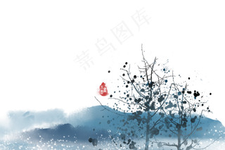 山水中国风水墨高清素材图