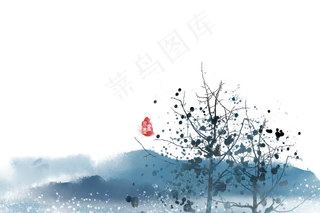 山水中国风水墨高清素材图