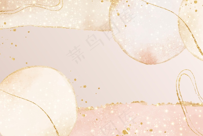抽象油背景浅粉色和金色线条