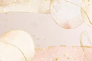抽象油背景浅粉色和金色线条