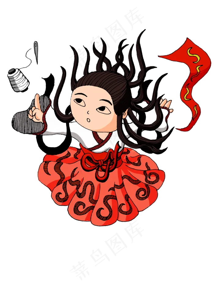 七夕情人节之织女(3008X4000(DPI:300))psd模版下载