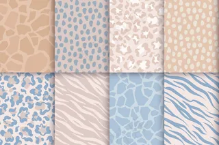 彩色动物无缝印花