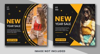 社交媒体新年促销横幅banner