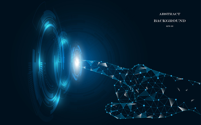 手摸未来抽象背景创新理念