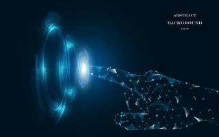 手摸未来抽象背景创新理念