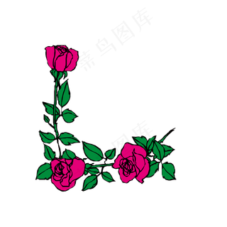 七夕节情人节手绘玫瑰花