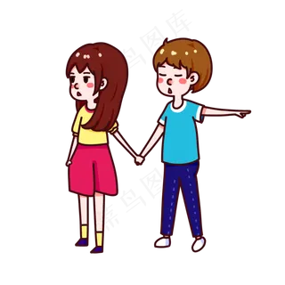 情人节男生女生手牵手约会