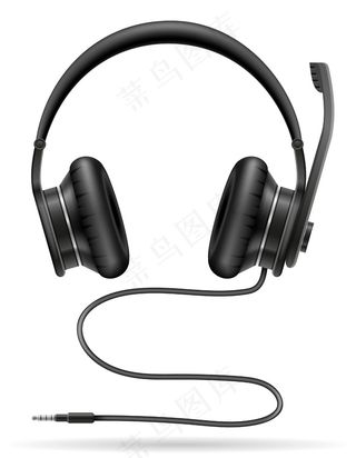 逼真的黑白耳机