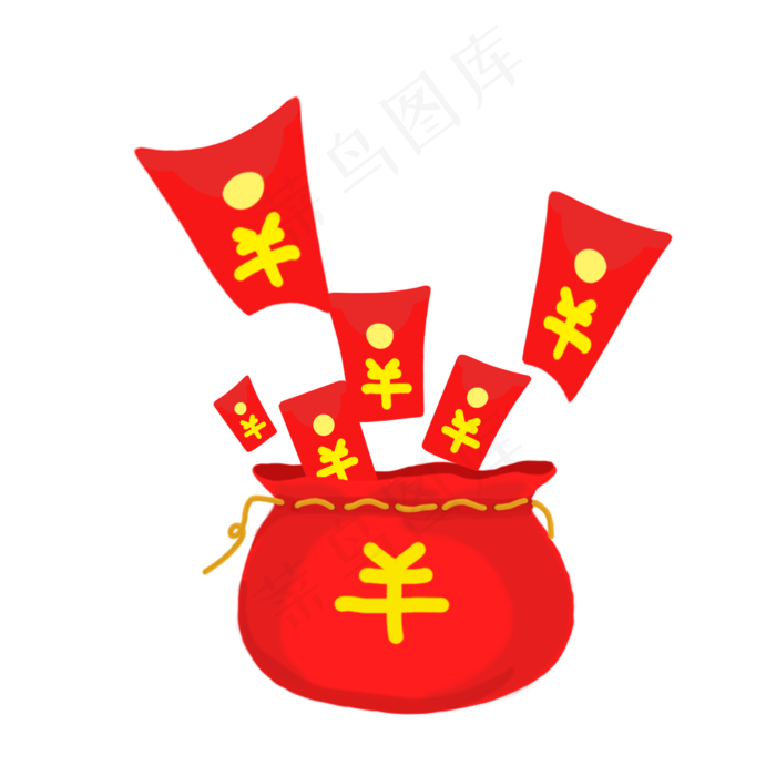 钱袋里飞出来的大红包(2000X2000(DPI:300))psd模版下载