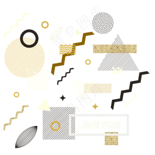 孟菲斯风格曲线波浪线元素