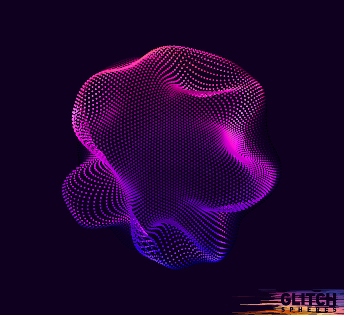 深色背景上的抽象彩色网格