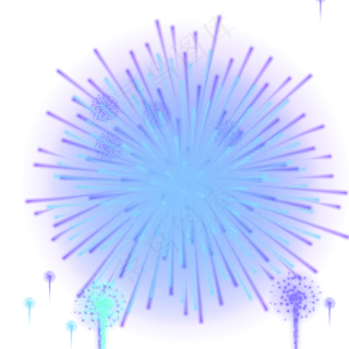 缤纷蓝色烟花礼花