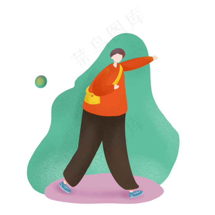 夸张扁平出游人物