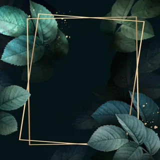 带树叶图案背景矢量的方形金框