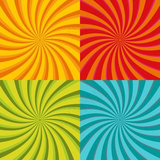 红色扭曲背景上的漫画波普艺术风格爆炸形状