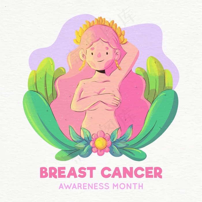 乳腺癌宣传月概念eps,ai矢量模版下载
