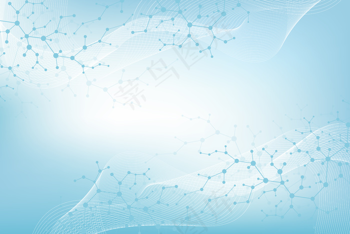 医学、科学、技术、化学的科学分子背景。eps,ai矢量模版下载