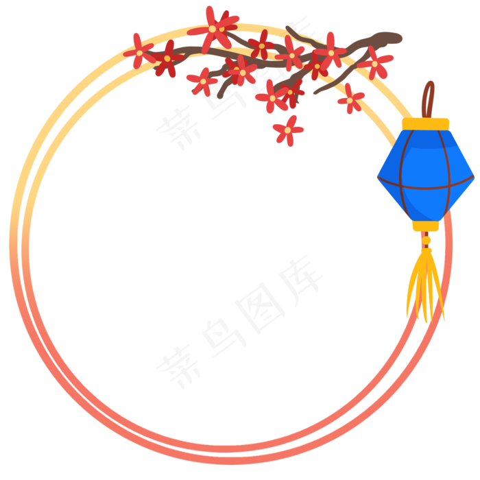 中秋节灯笼边框(2000X2000(DPI:299))psd模版下载