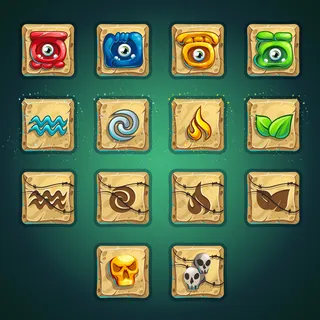 卡通风格助推器按钮组