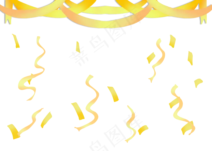 元旦金色彩带吊饰(2800X2000(DPI:300))psd模版下载