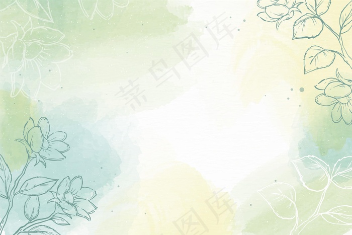 手绘水彩壁纸eps,ai矢量模版下载