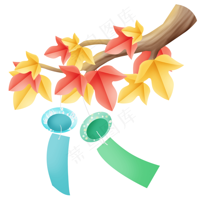 秋天枫树和风铃