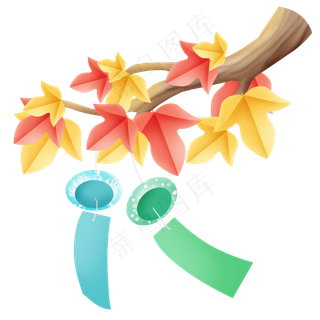 秋天枫树和风铃