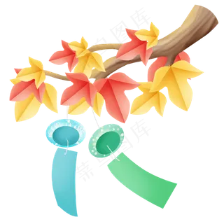 秋天枫树和风铃