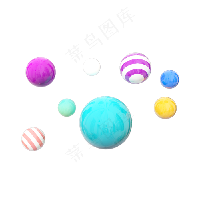 卡通C4D双十一电商装饰悬浮彩球