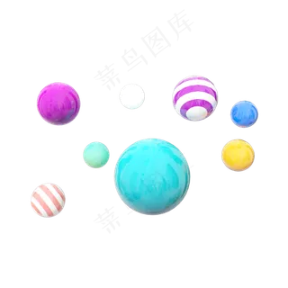 卡通C4D双十一电商装饰悬浮彩球 卡通C4D双十一电商装饰悬浮彩球