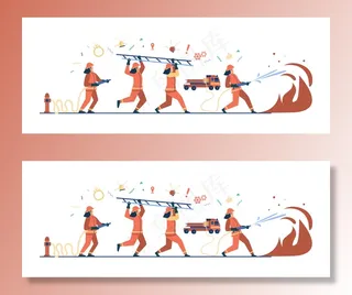 勇敢的消防员穿着制服，戴着消防头盔