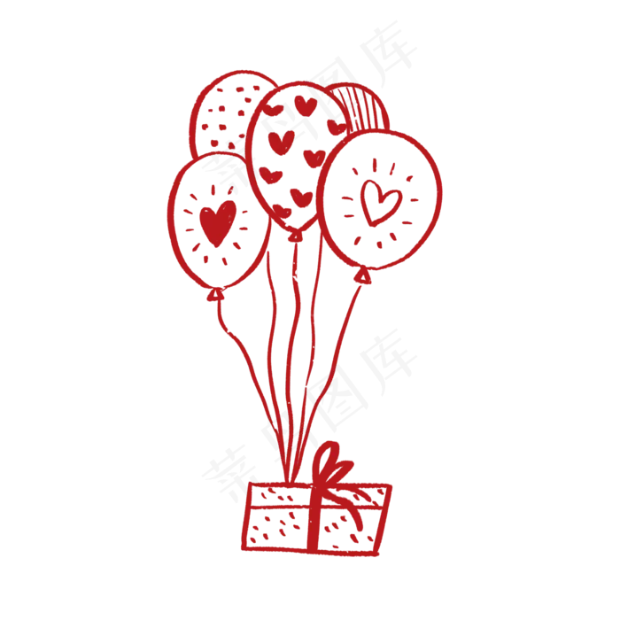 气球和礼盒PNG免抠素材(2048X2048(DPI:300))psd模版下载