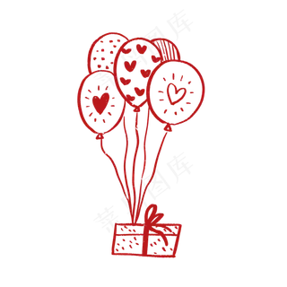 气球和礼盒PNG免抠素材