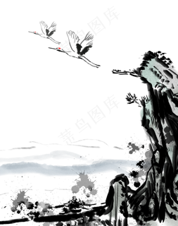 中国画国潮仙鹤