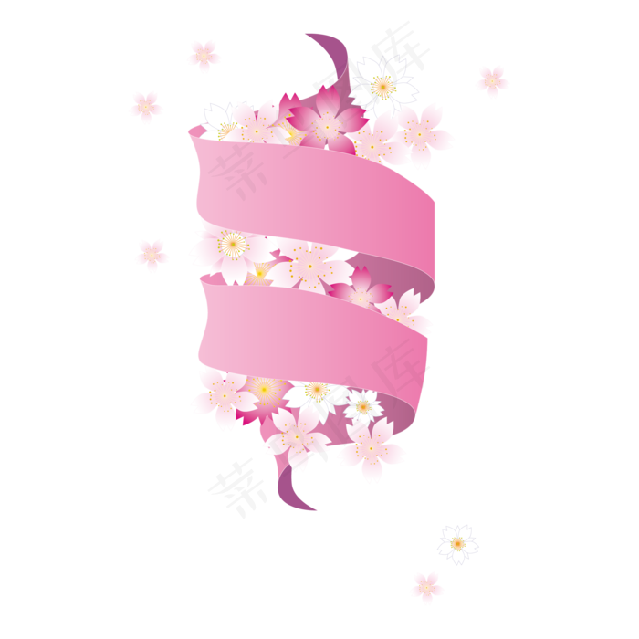 粉色花卉丝带七夕