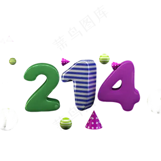 c4d立体214气球字体