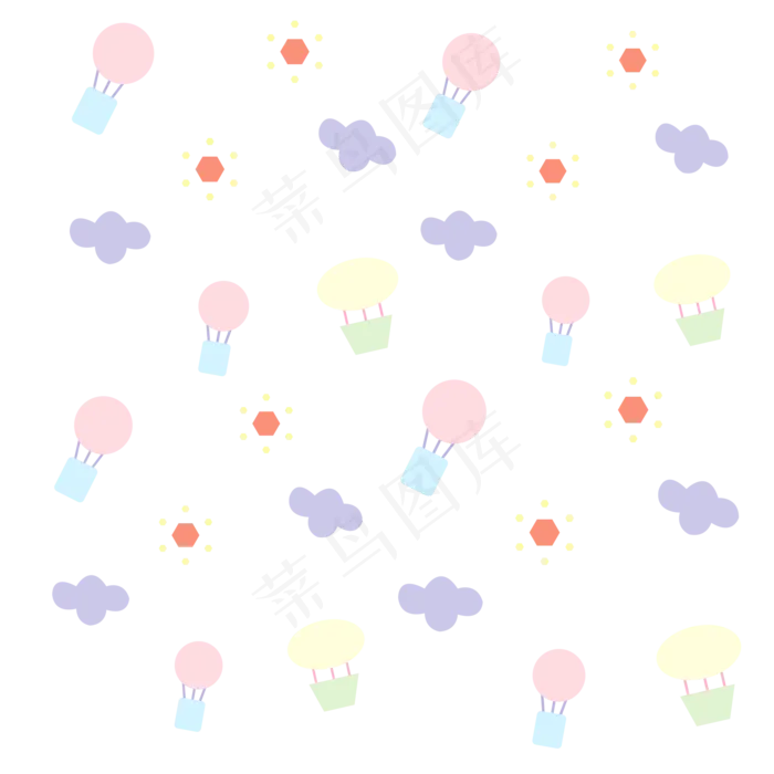 卡通天气氢气球底纹,免抠元素(2000*2000px 300 dpi )psd模版下载