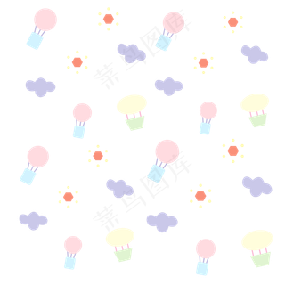 卡通天气氢气球底纹,免抠元素