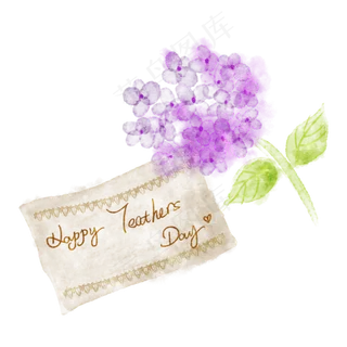 教师节紫色花枝