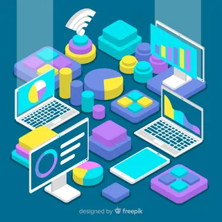 等轴测数据可视化元素背景