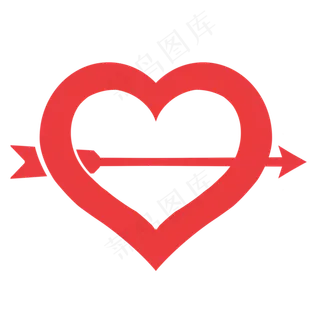 七夕情人节空心射箭爱心