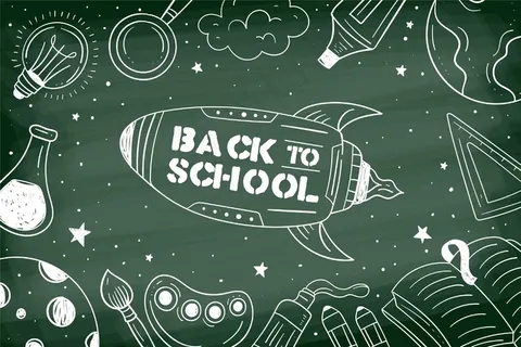 带插图的黑板背景